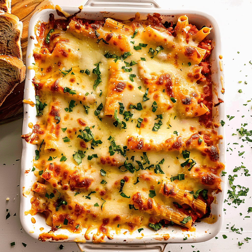 baked ziti recipe no meat in baking dish