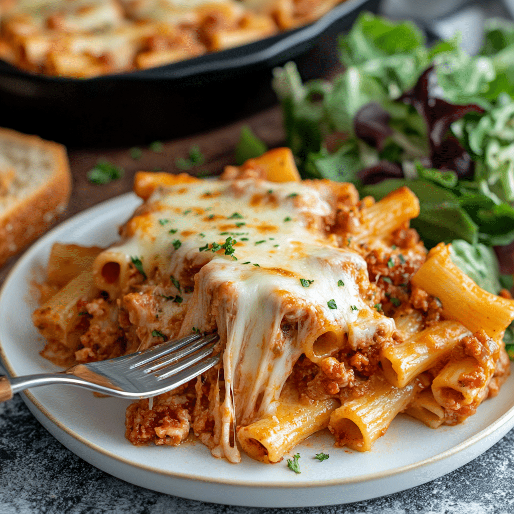 plated baked ziti recipe no meat
