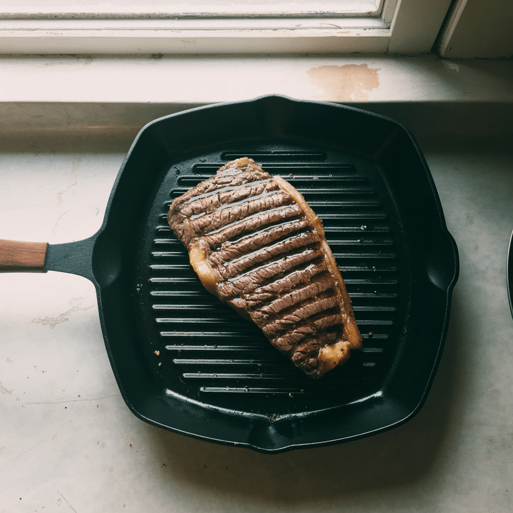 cooking steak for pasta salad