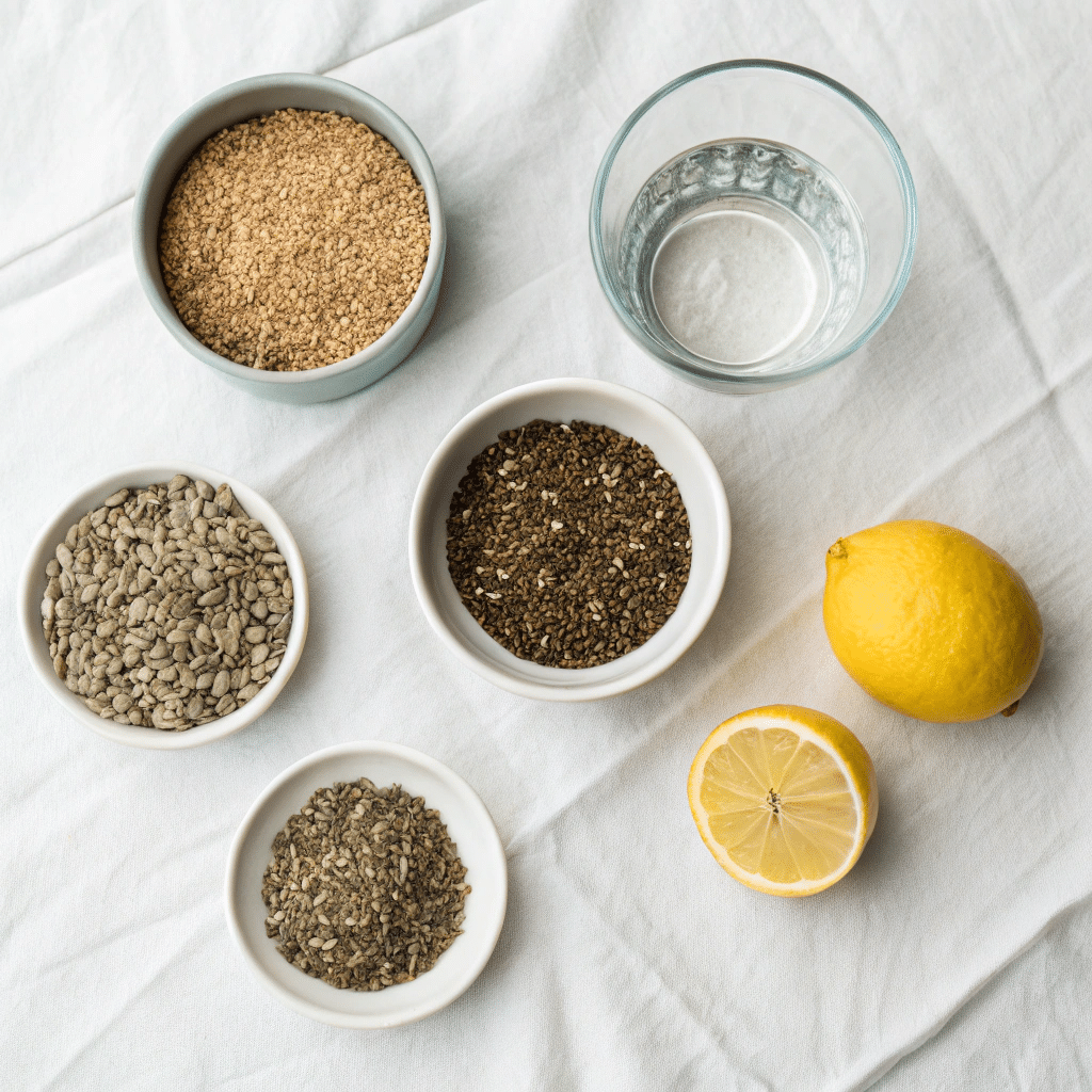 bariatric seed trick recipe ingredients flat lay