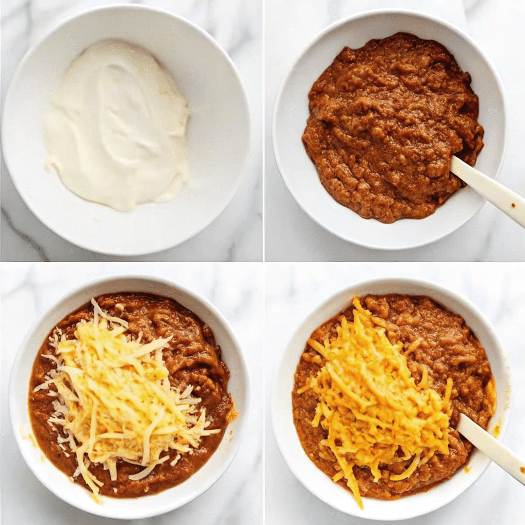 Ingredients for chili cheese dip recipe