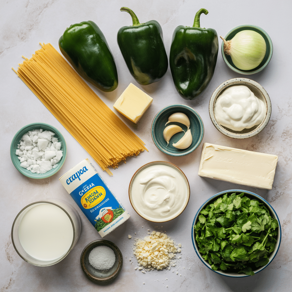 Green spaghetti recipe ingredients