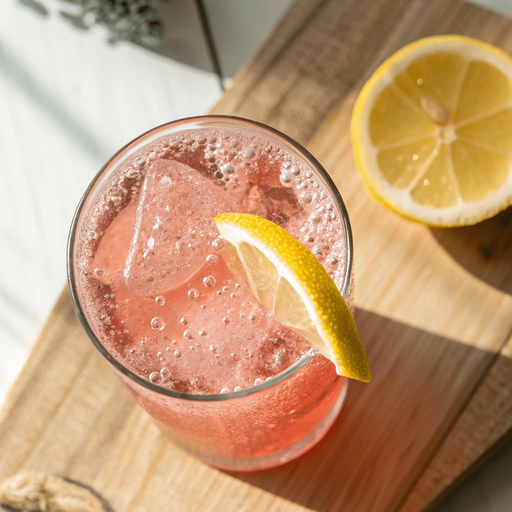 homemade Mounjaro recipe with pink salt in glass