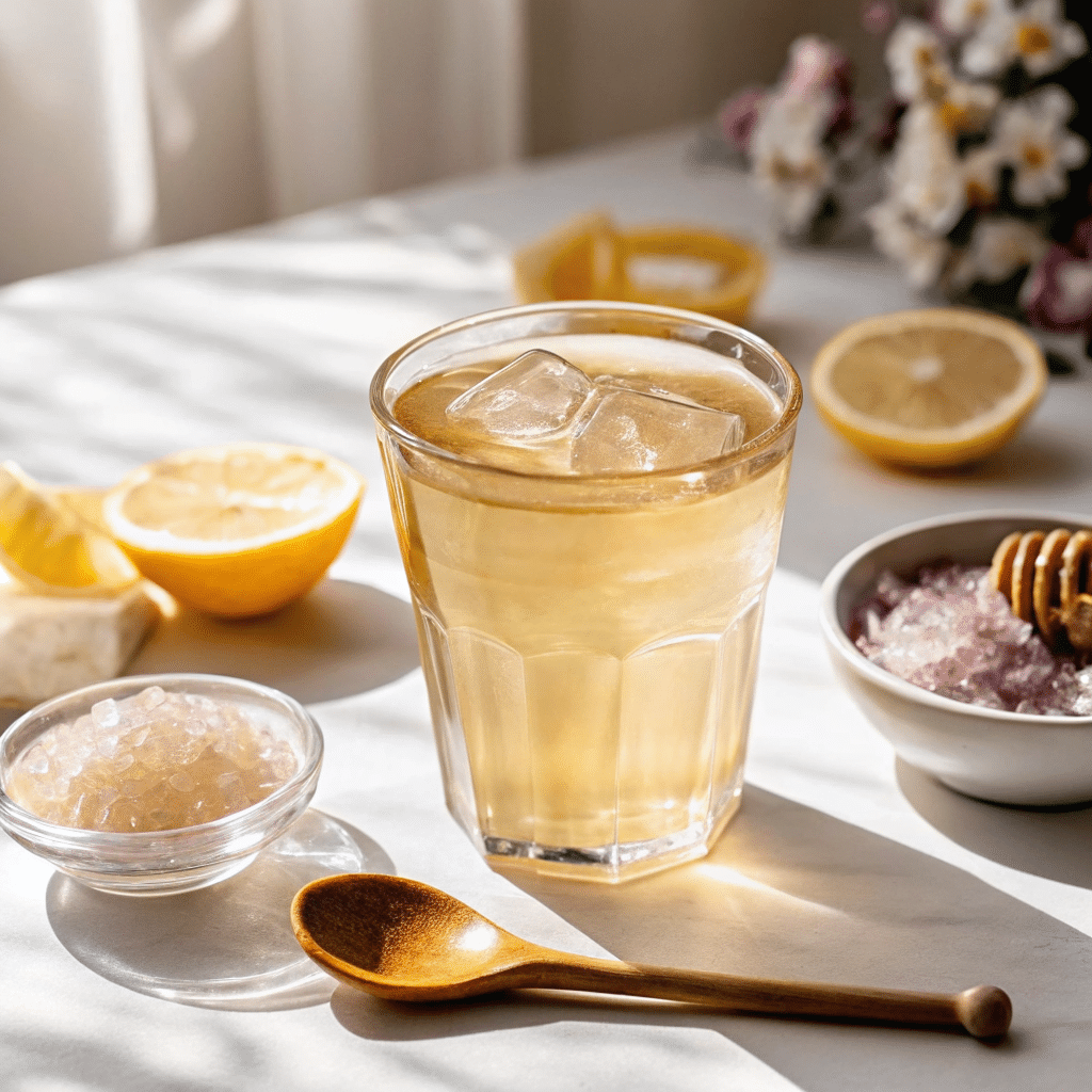 Japanese pink salt recipe in glass