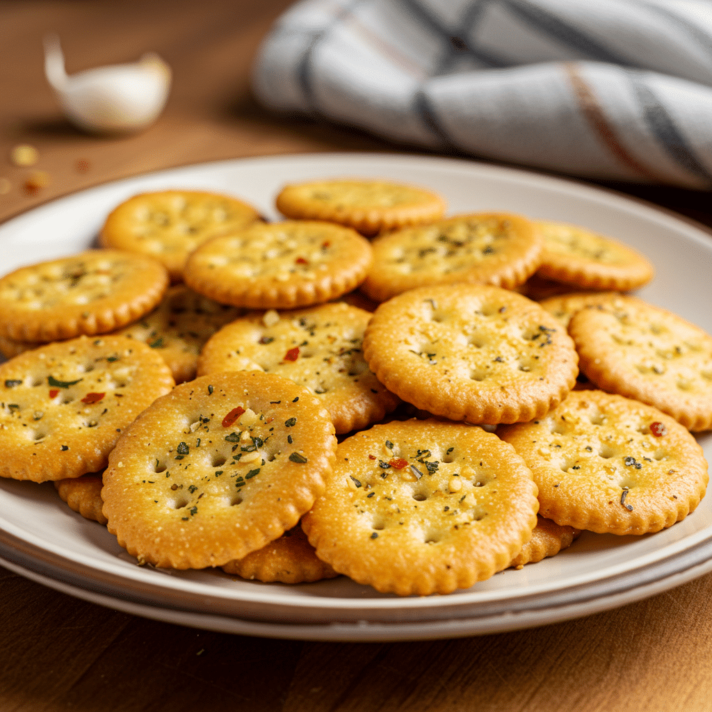 Ranch Ritz Crackers in white plate