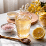 Served Japanese pink salt water