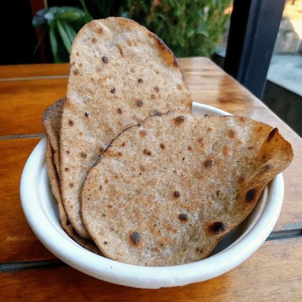 Sourdough crisp bread on rustic table