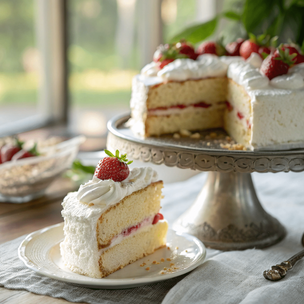 slice of rosemary's bakery whipped cream cake
