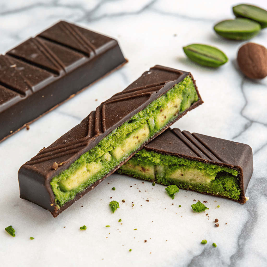 serving patislove dubai style pistachio dark chocolate
