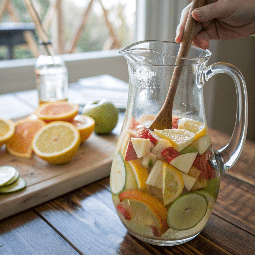steps to make white peach sangria