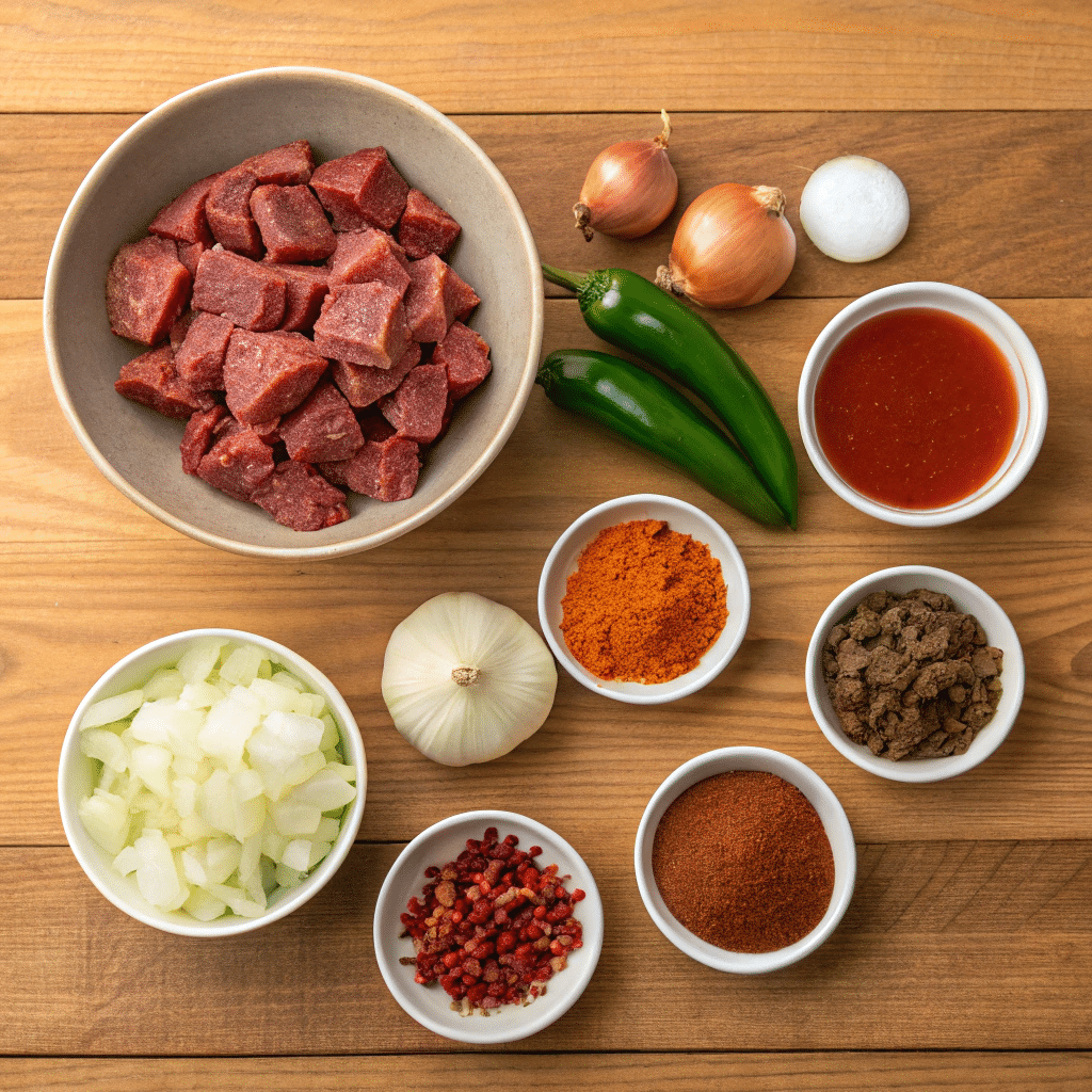 Texas style chili recipe ingredients