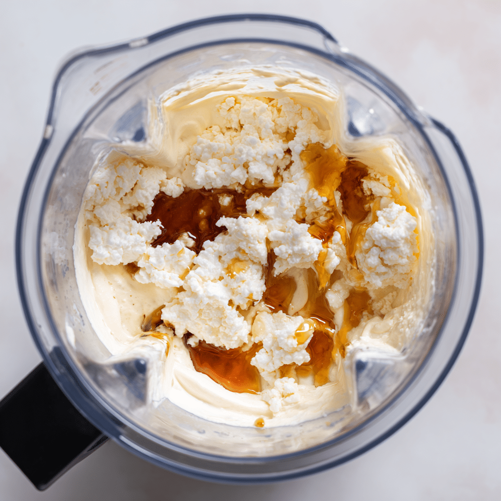 Blending cottage cheese dessert