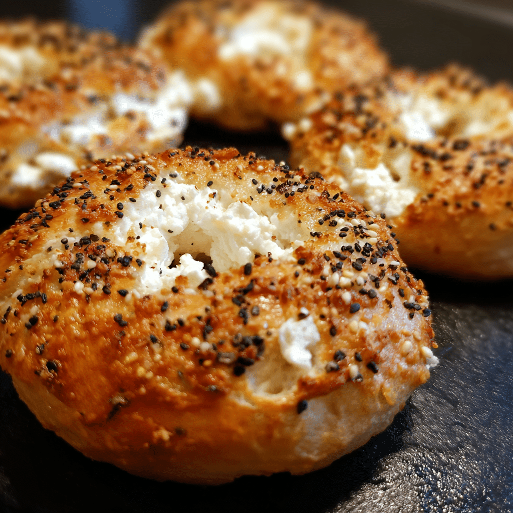 cottage cheese bagels fresh stack