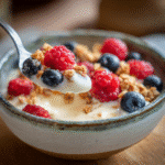Cottage cheese dessert with berries