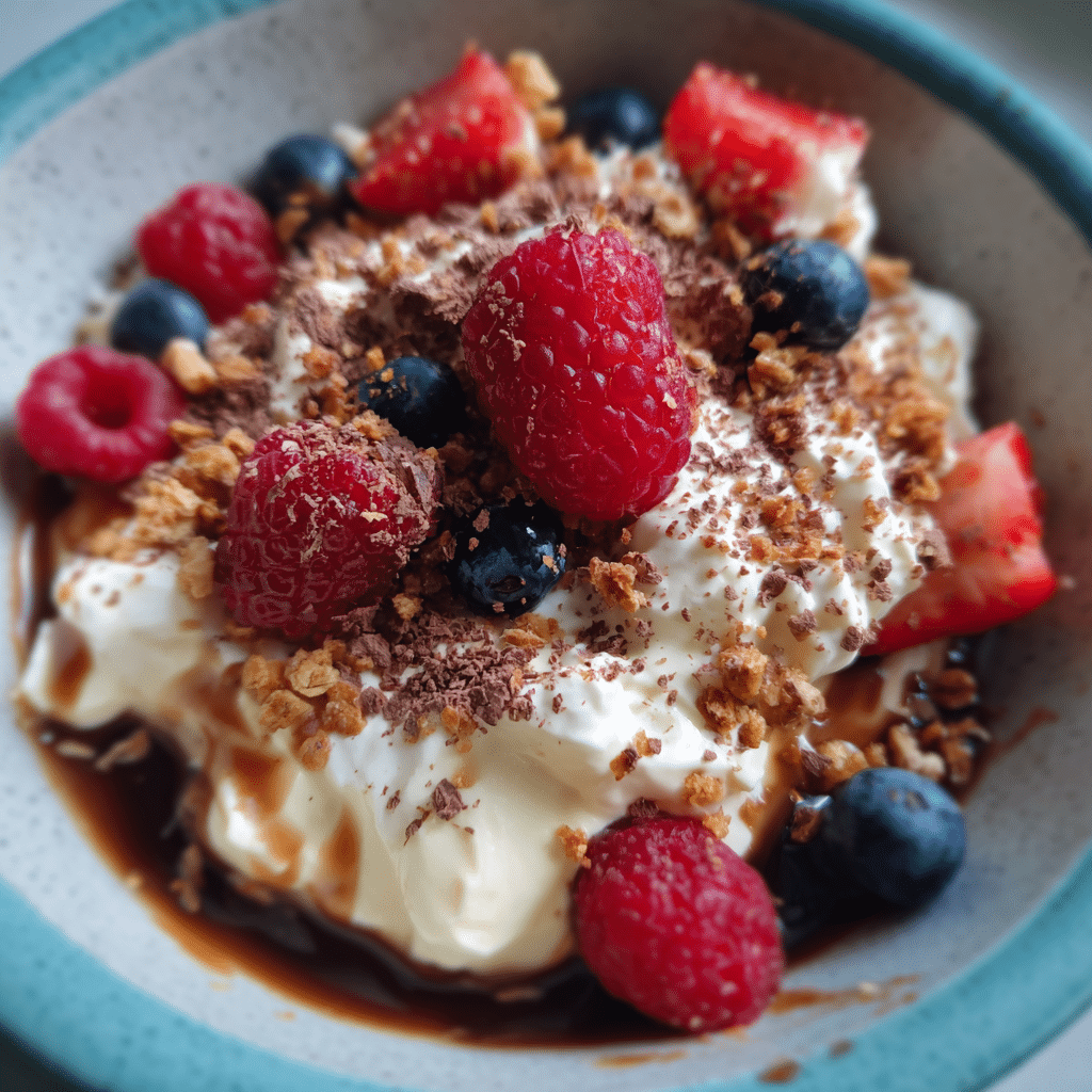 Cottage cheese dessert serving presentation