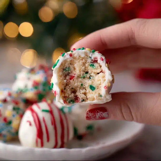 Little Debbie Christmas Tree Cake Truffles featured