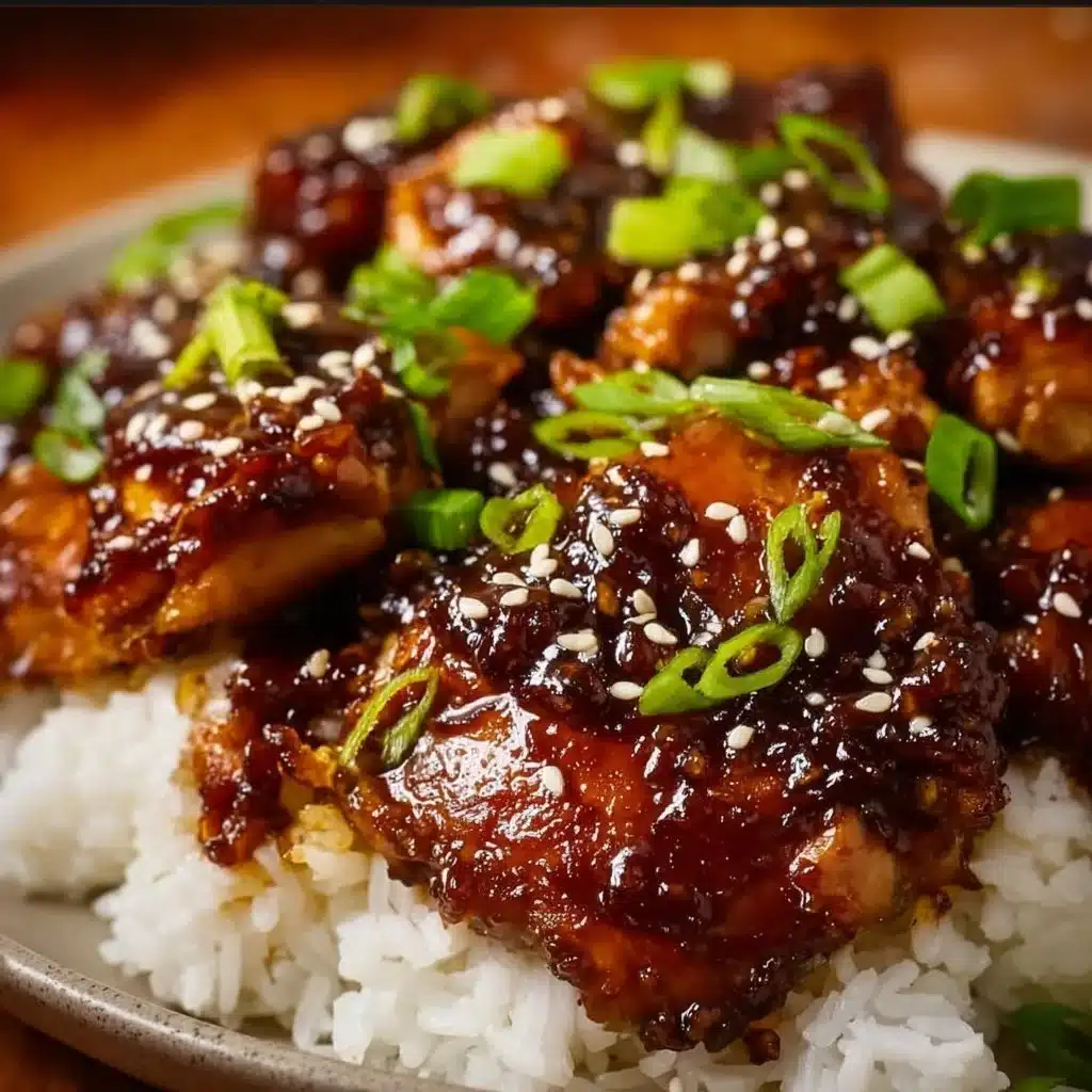 Slow Cooker Honey Garlic Chicken dish served with vegetables on a plate.